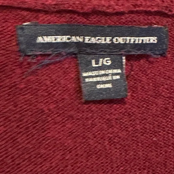 AEO American Eagle Outfitters 3/4 Sleeve, Burgundy, Knitted Dress Sz. L - Picture 9 of 14
